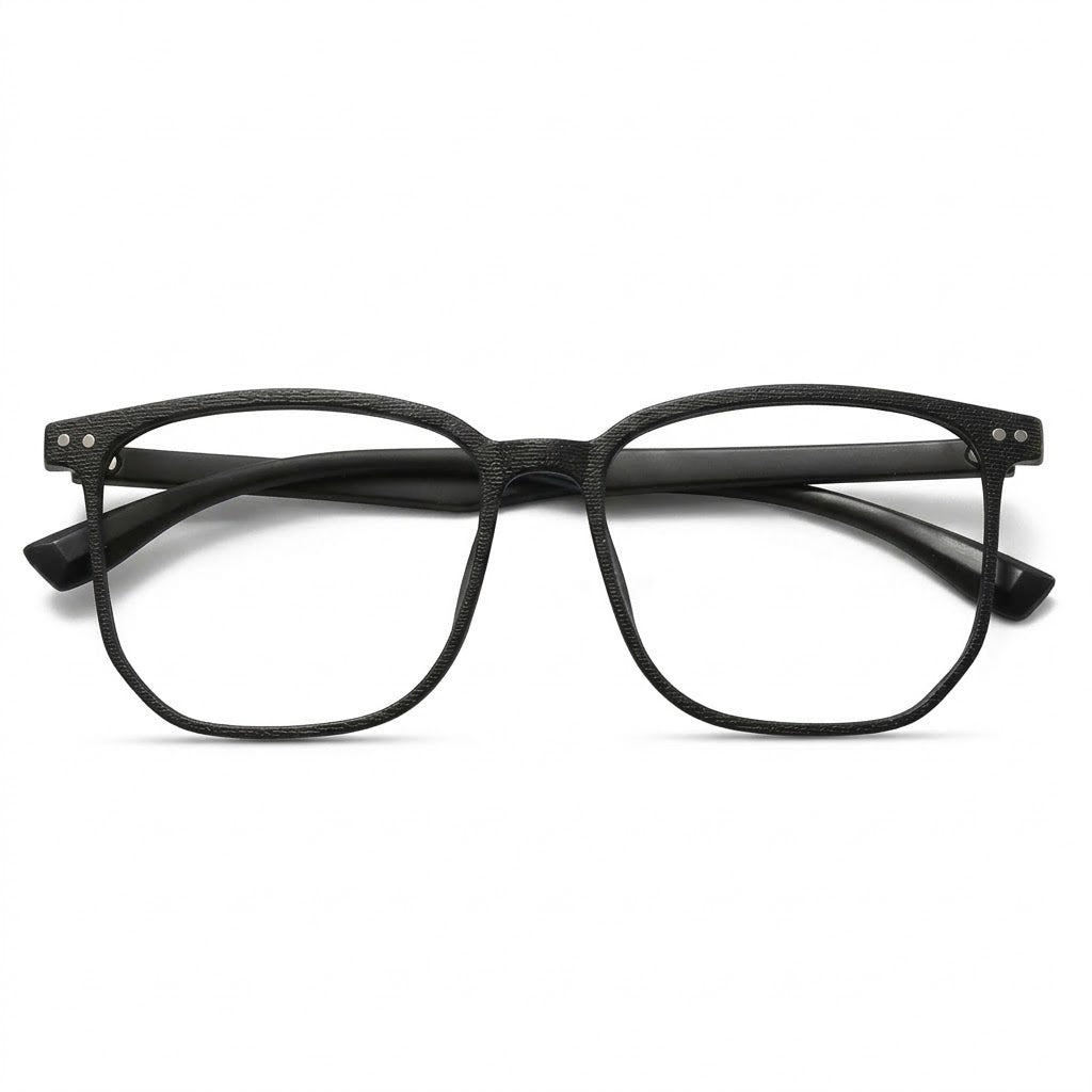 Lunettes Anti-Reflet Photogray – Monture Arrondie Noire Texturée