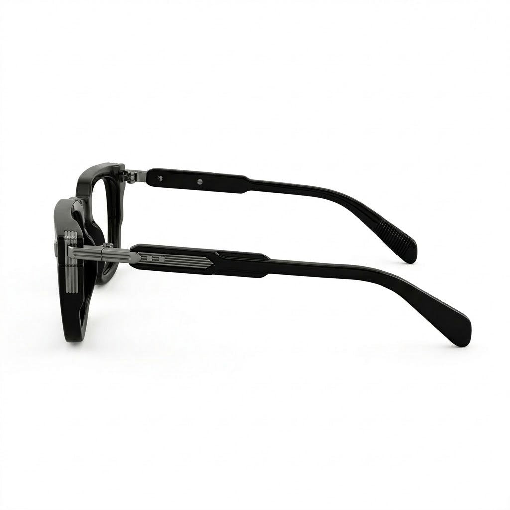 Lunettes Cartier Photogray Anti-Reflet Blue cut – Carré noir avec charnière articulée en métal ciselé