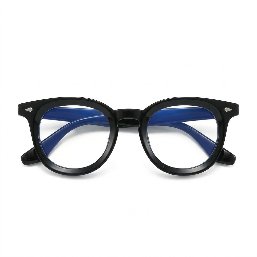 Lunettes Photogray Anti-Reflet – Monture Ronde Noire Épaisse Chic
