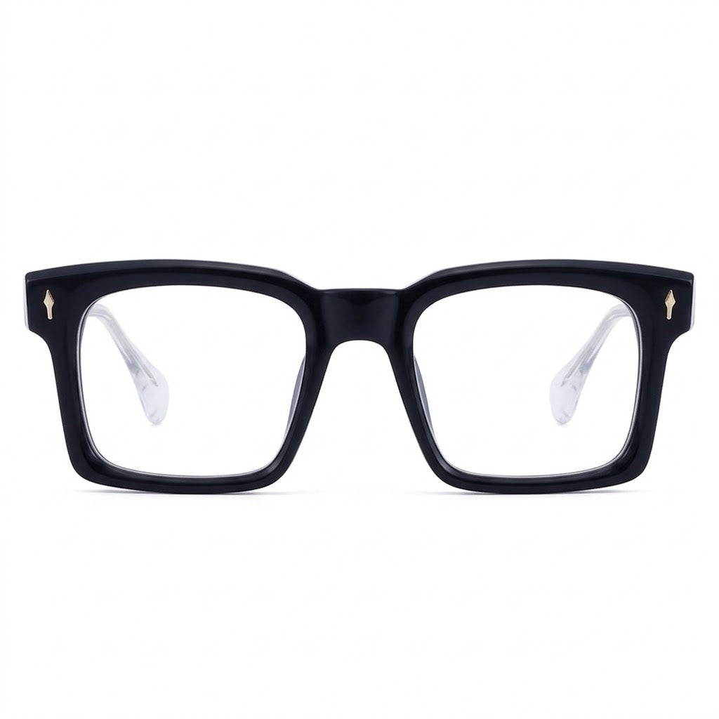 Lunettes Photogray Anti-Reflet – Monture Carrée Noir et Cristal Moderne