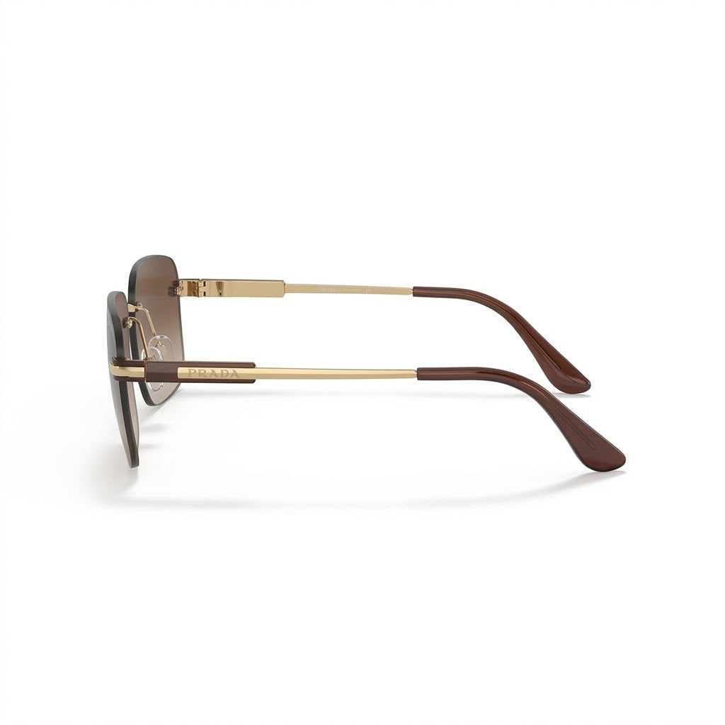 Lunettes De Soleil Prada – Percée Fine Dorée Et Marron Dégradé