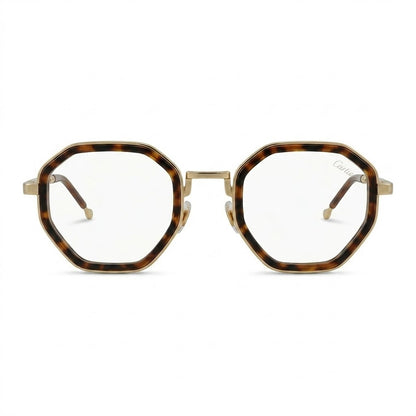 Lunettes Cartier Photogray Anti-Reflet Blue Cut – Hexagonale Écaille Et Dorée