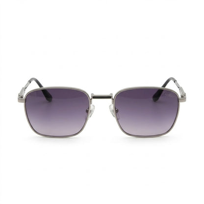 Lunettes de soleil Cartier – Carré en métal argenté aux verres violets dégradés