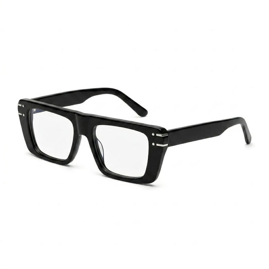 Lunettes Photogray Anti-Reflet – Grande Carrée Noire À Rivets