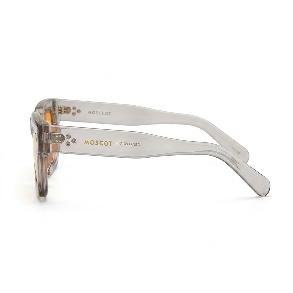 Lunettes De Soleil – Carrée Transparente Grise Et Ambrée