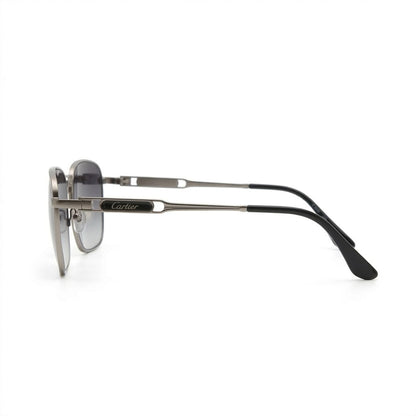 Lunettes Cartier De Soleil – Carrée Argentée À Verres Dégradés