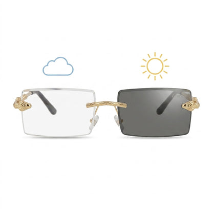 Lunettes Cartier Photochromiques – Teinte Automatique – Percée Rectangulaire Dorée