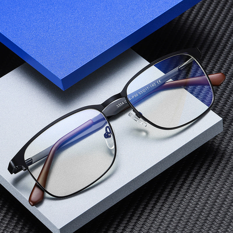 Lunettes Photogray Anti-Reflet – Monture Rectangulaire Métallique Élégante