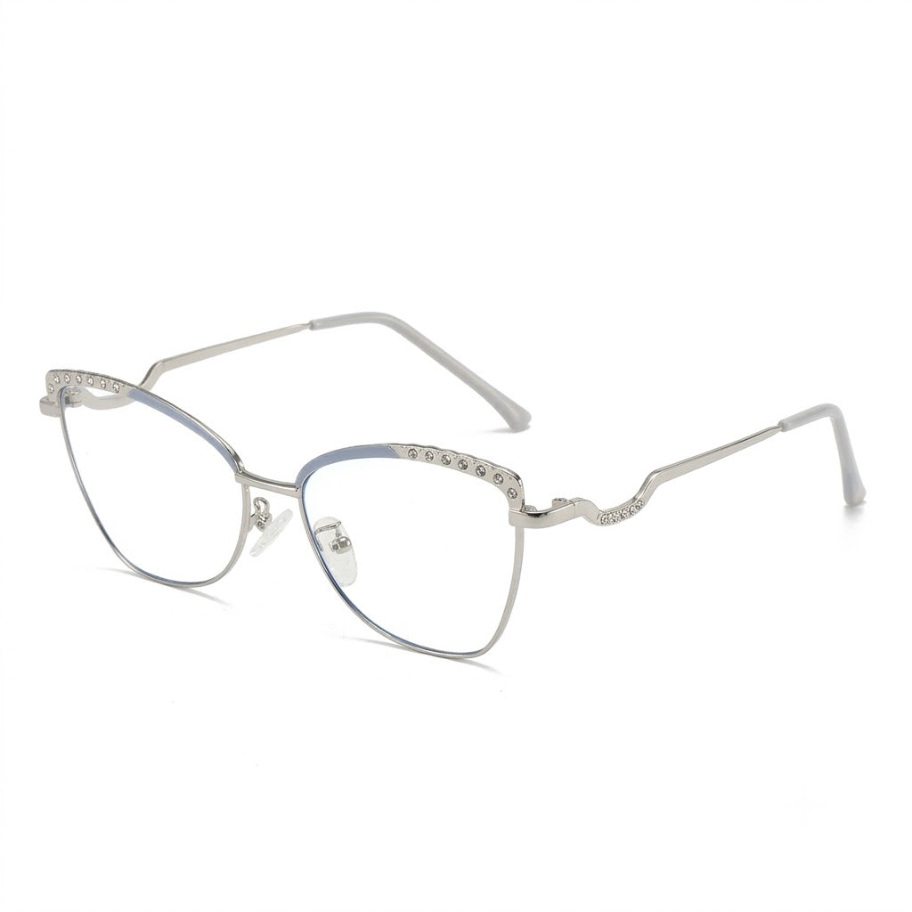 Lunettes Photochromiques – Teinte Automatique – Cat Eye Scintillante Argentée