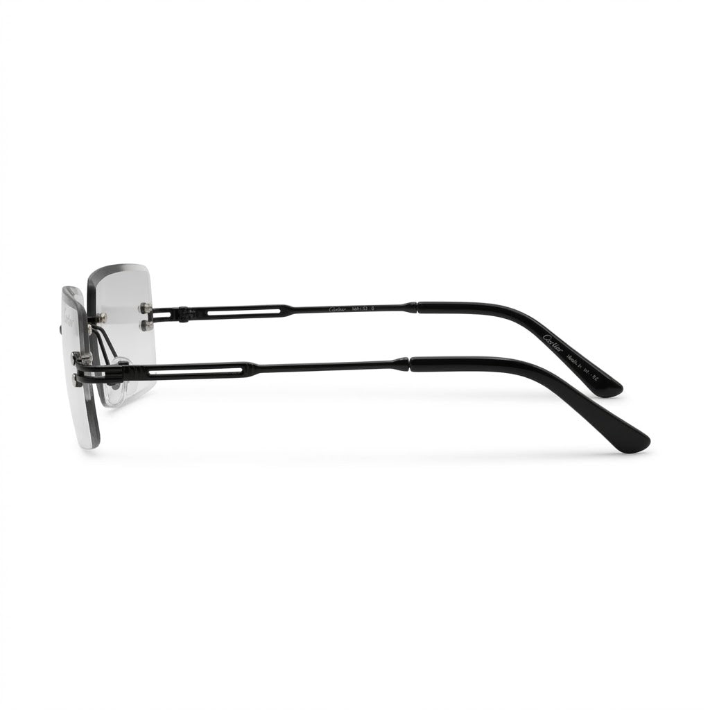 Lunettes Cartier Photochromiques – Teinte Automatique – Percée En Métal Noir Fin