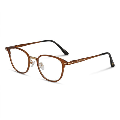 Lunettes Photogray Anti-Reflet Maybach – Carré Marron Aux Détails Dorés