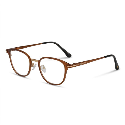 Lunettes Photogray Anti-Reflet Maybach – Carré Marron Aux Détails Dorés