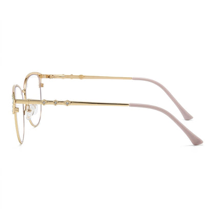 Lunettes Photochromiques - Œil de Chat Rose Gold Orné Strass