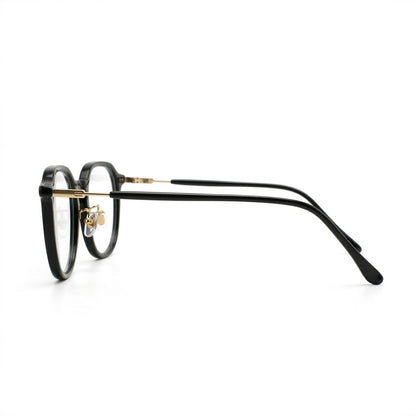 Lunettes Photogray Anti-Reflet – Ronde Polygonale Noire Dorée