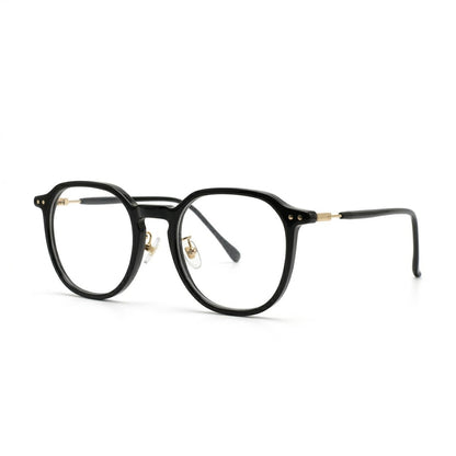 Lunettes Photogray Anti-Reflet – Ronde Polygonale Noire Dorée