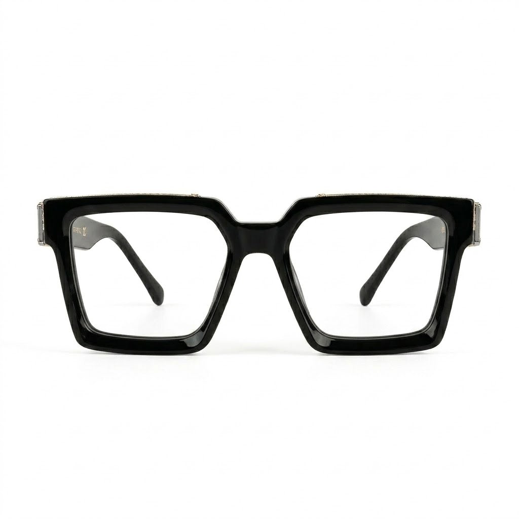 Lunettes Louis Vuitton Photogray Anti-Reflet Blue Cut – Carré Noir Oversize Doré