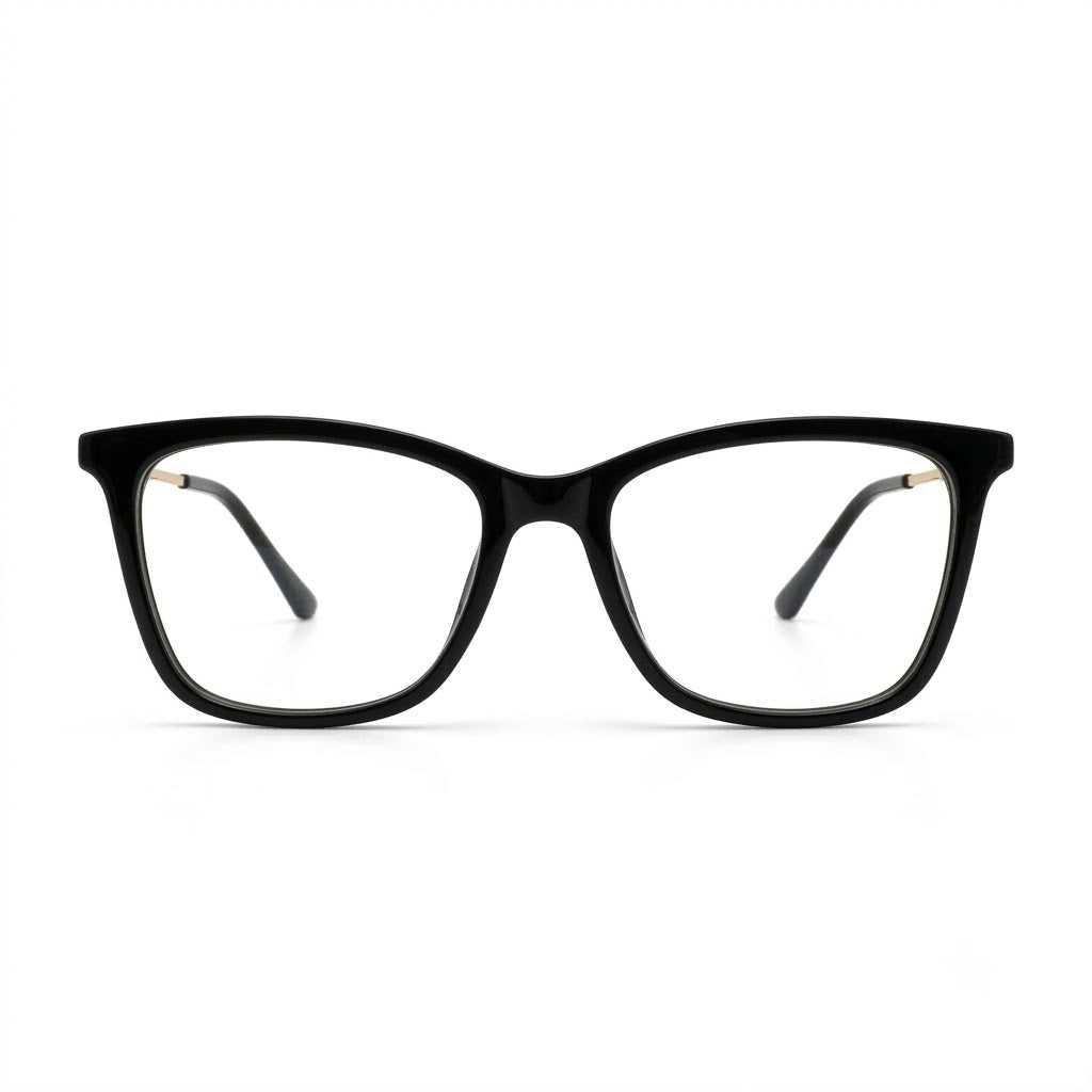 Lunettes Photogray Anti-Reflet – Carrée Noire Style Papillon Doré