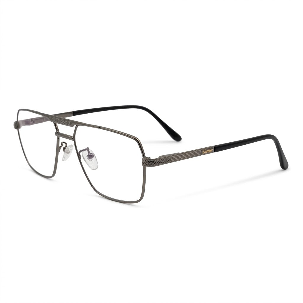 Lunettes Cartier Photogray Anti-Reflet Blue Cut – Aviateur En Métal Gris Anthracite