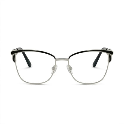 Lunettes Cartier Photogray Anti-Reflet – Cat Eye Argentée À Bords Noirs
