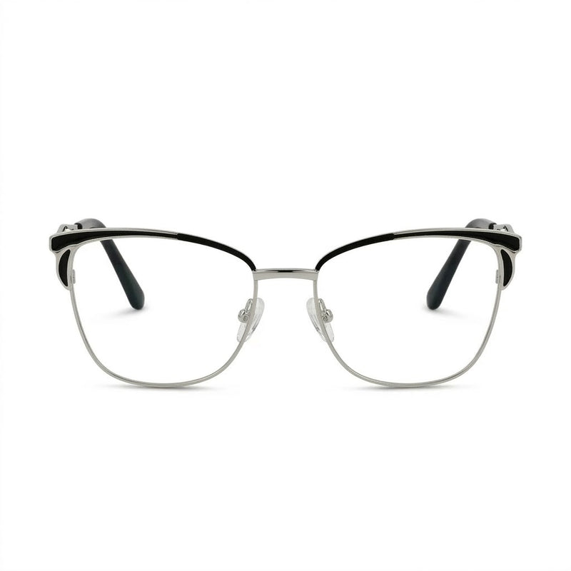 Lunettes Cartier Photogray Anti-Reflet – Cat Eye Argentée À Bords Noirs
