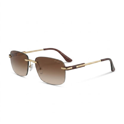 Lunettes De Soleil Prada – Percée Fine Dorée Et Marron Dégradé