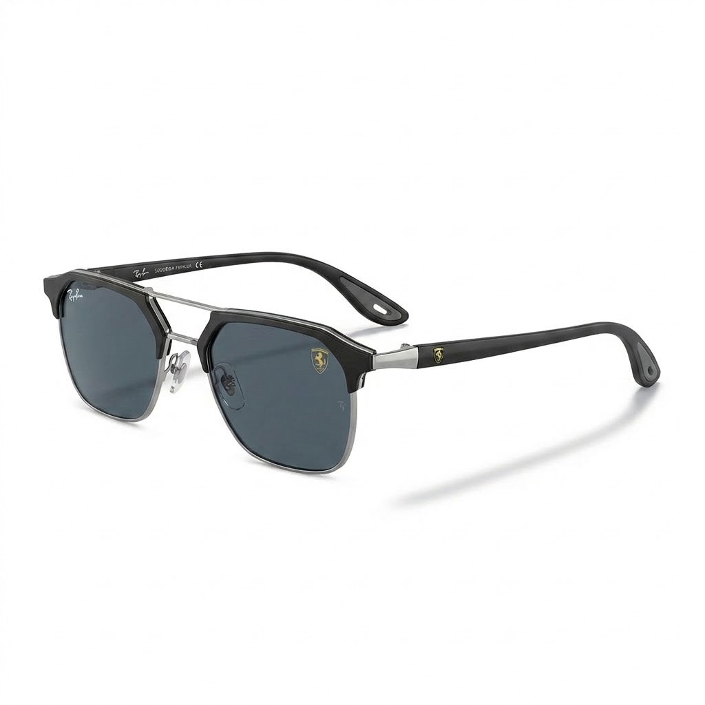 Lunettes De Soleil Ray-Ban – Clubmaster Noire Et Argentée