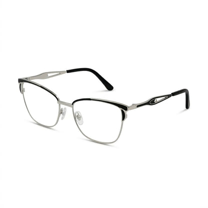 Lunettes Cartier Photogray Anti-Reflet – Cat Eye Argentée À Bords Noirs