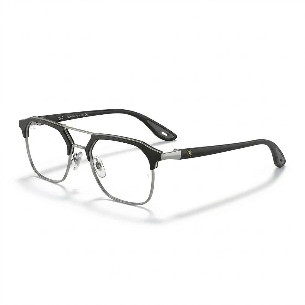 Lunettes Ray-Ban Photogray Anti-Reflet Blue Cut – Browline Noire Et Argentée