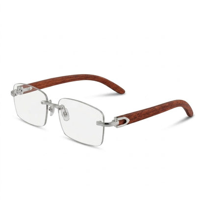 Lunettes Photogray Anti-Reflet Polycarbonate – Percée En Métal Argenté Et Bois