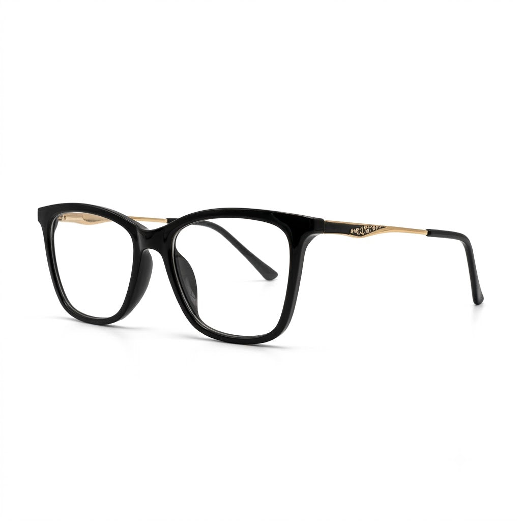 Lunettes Photogray Anti-Reflet – Carrée Noire Style Papillon Doré