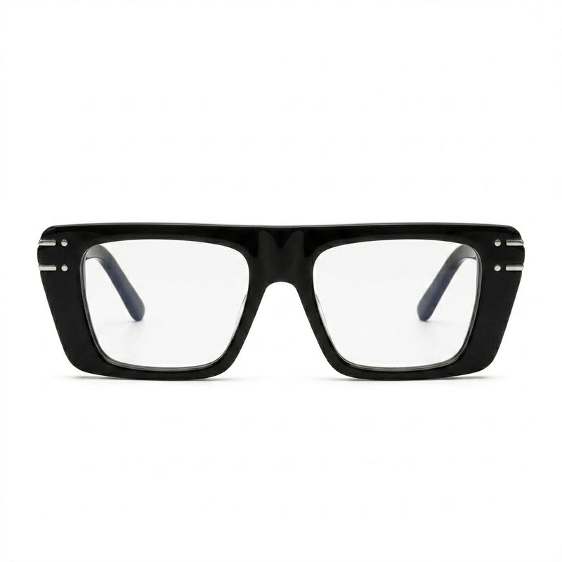 Lunettes Photogray Anti-Reflet – Grande Carrée Noire À Rivets