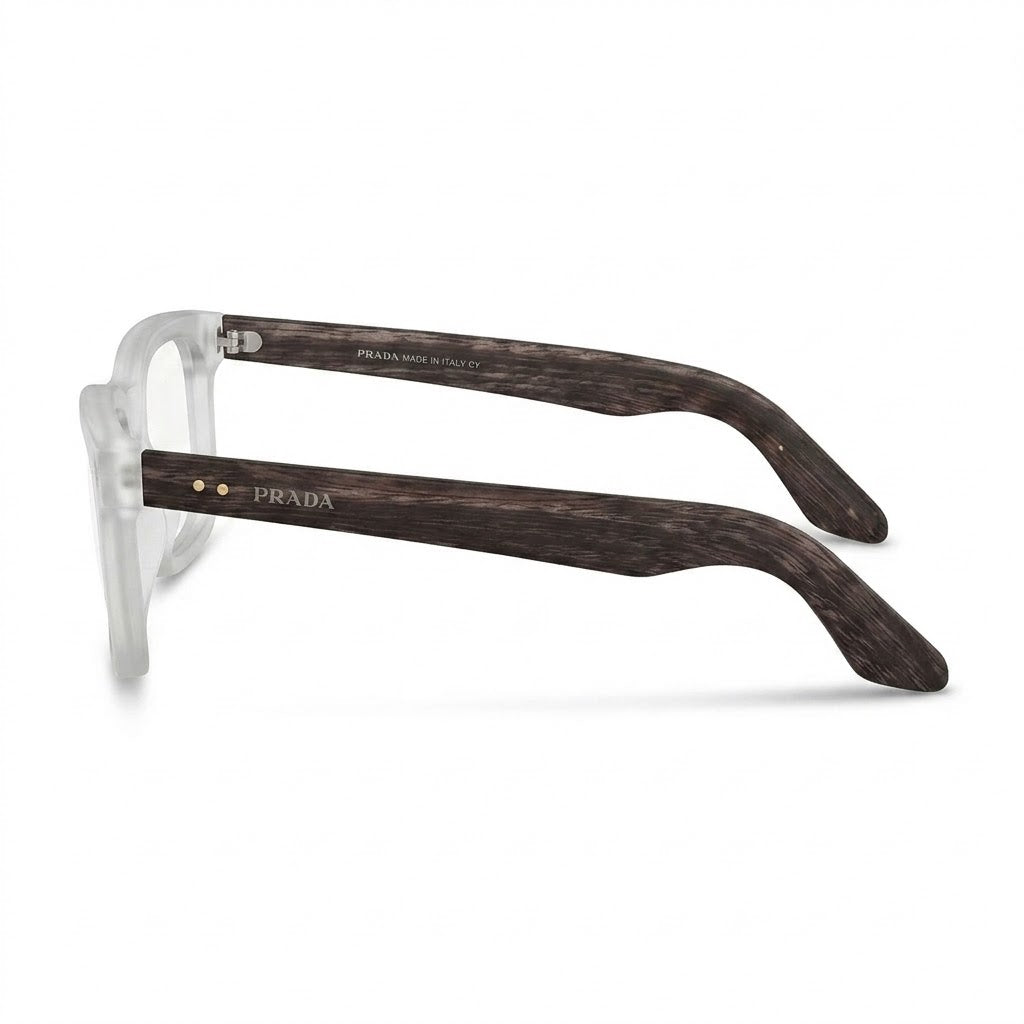 Lunettes Prada Photogray Anti-Reflet Blue Cut – Carrée Givrée À Branches Texturées