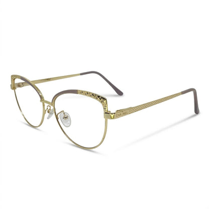 Lunettes Photochromiques – Teinte Automatique – Cat Eye Dorée Style Glamour
