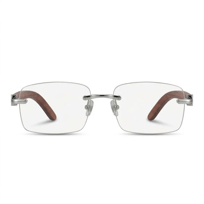 Lunettes Photogray Anti-Reflet Polycarbonate – Percée En Métal Argenté Et Bois
