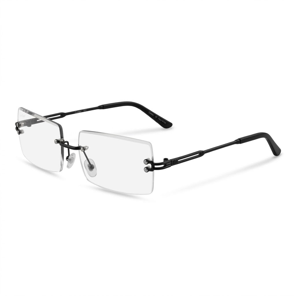 Lunettes Cartier Photochromiques – Teinte Automatique – Percée En Métal Noir Fin