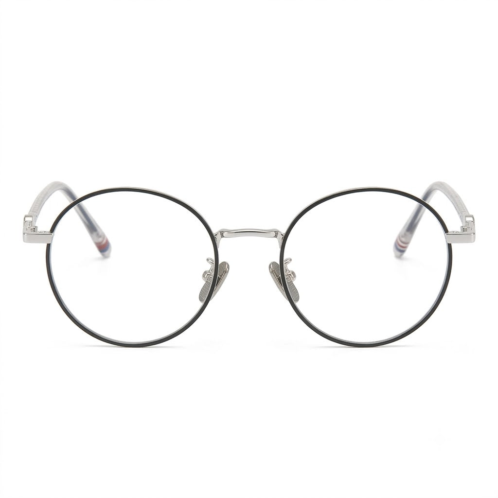 Lunettes Photogray Anti-Reflet – Ronde Fine En Métal Argenté
