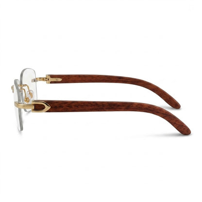 Lunettes Photogray Anti-Reflet Polycarbonate – Percée En Métal Doré Et Bois
