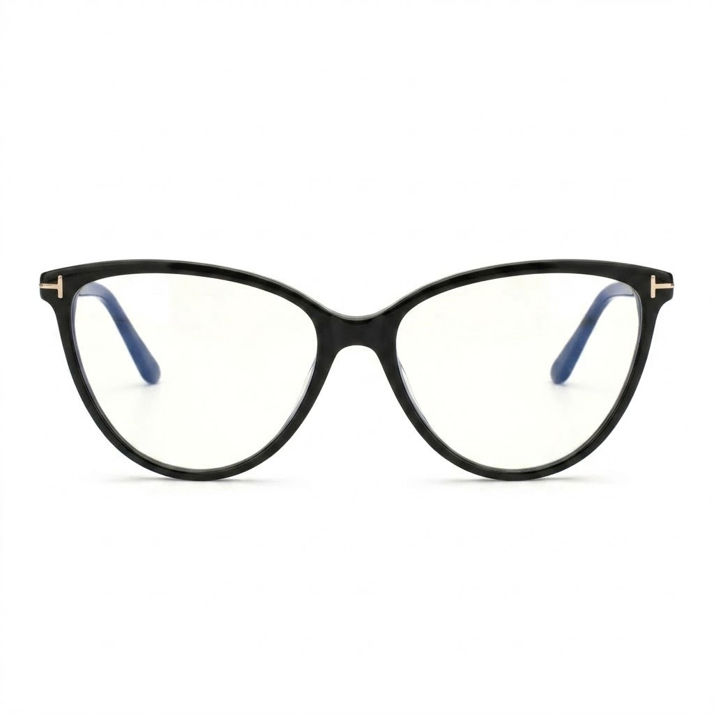 Lunettes Photogray Anti-Reflet – Cat Eye Noire Charnière Dorée