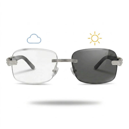 Lunettes Cartier Photochromiques – Teinte Automatique – Percée Argentée À Branches Noires