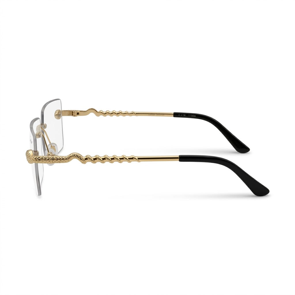 Lunettes Cartier Photochromiques – Teinte Automatique – Percée Rectangulaire Dorée