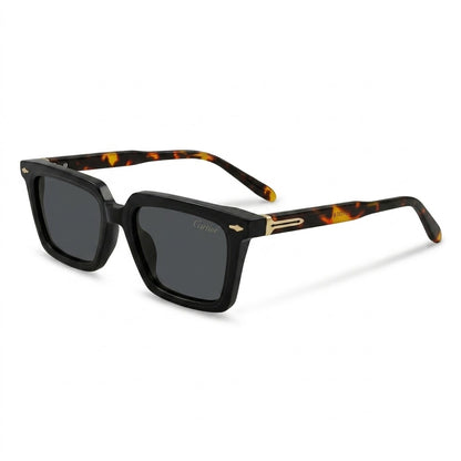Lunettes De Soleil Cartier – Carrée Noire Bicolore Écaille