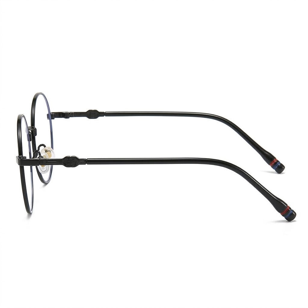 Lunettes Photogray Anti-Reflet – Ronde Noire En Métal Fin