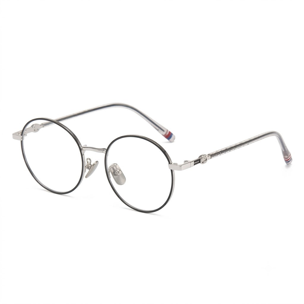 Lunettes Photogray Anti-Reflet – Ronde Fine En Métal Argenté