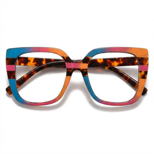 Lunettes Anti-Reflet Photogray – Lunette Carrée Motif Écaille Colorée