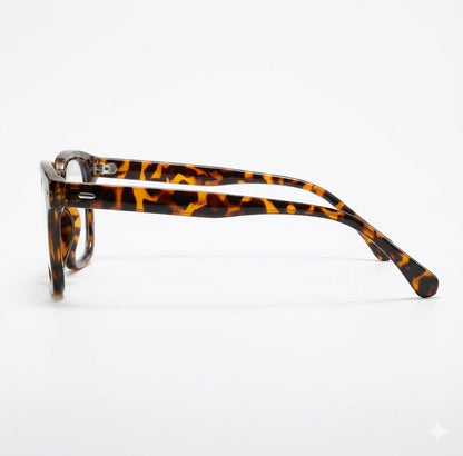 Lunettes Anti-Reflet Photogray – Lunette marron Carrée à Détails Métalliques
