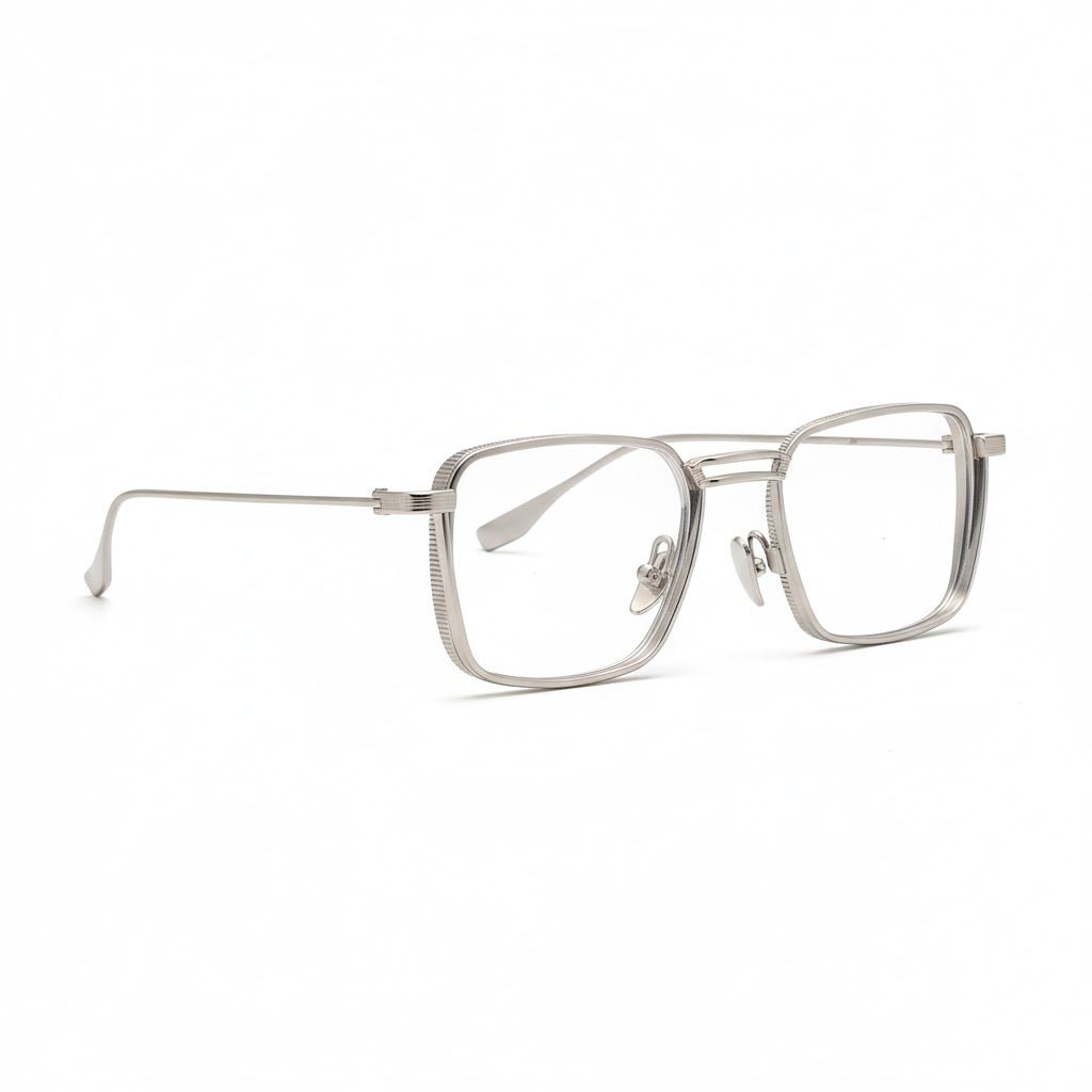 Lunettes Anti-Reflet Photogray – Monture Carrée Fine Finition Métallique Premium