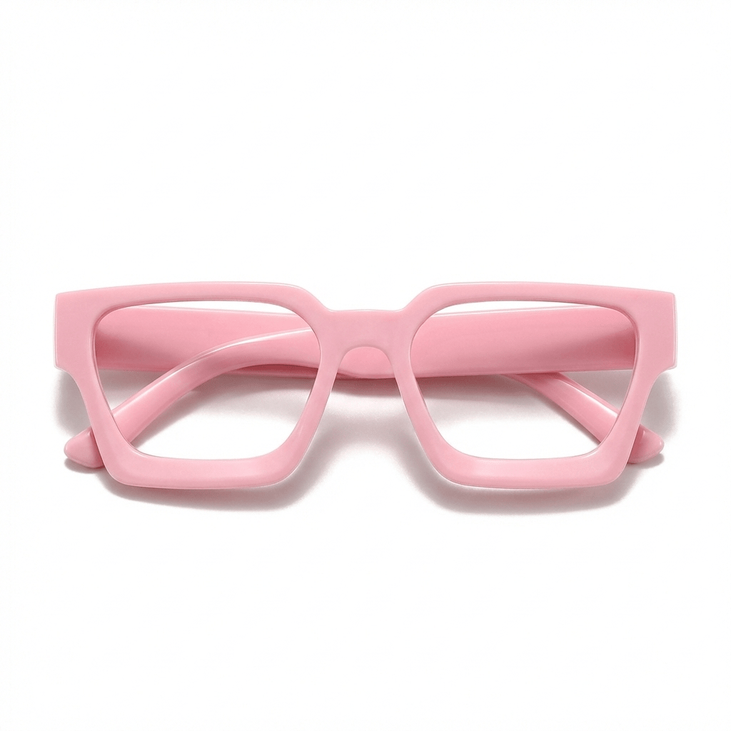 Lunettes Anti-Reflet Photogray – Monture Géométrique Épaisse Rose