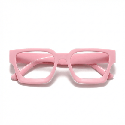 Lunettes Anti-Reflet Photogray – Monture Géométrique Épaisse Rose
