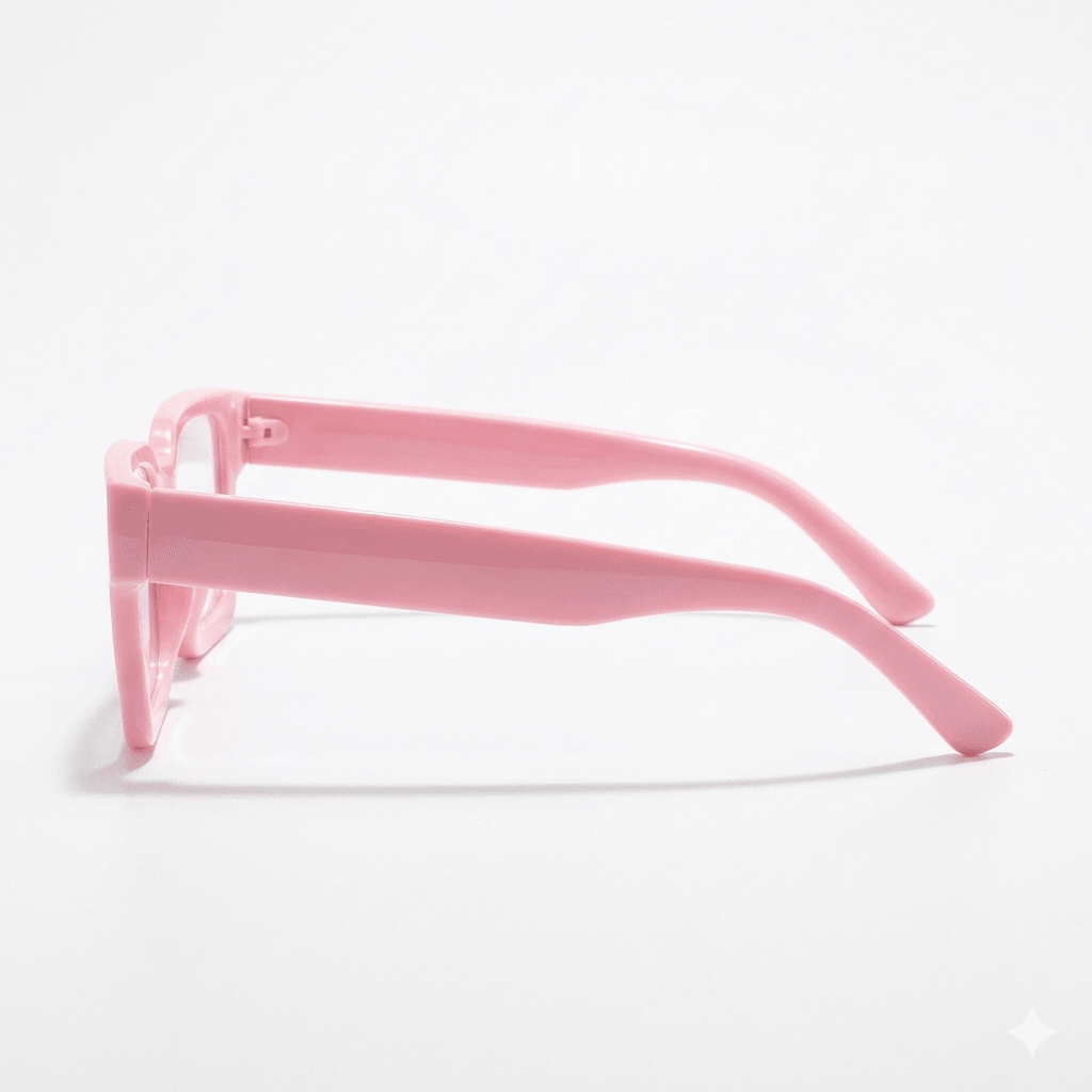 Lunettes Anti-Reflet Photogray – Monture Géométrique Épaisse Rose