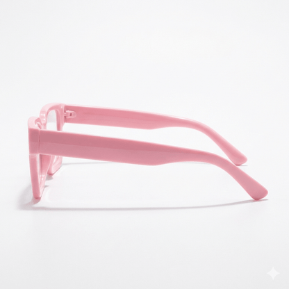 Lunettes Anti-Reflet Photogray – Monture Géométrique Épaisse Rose